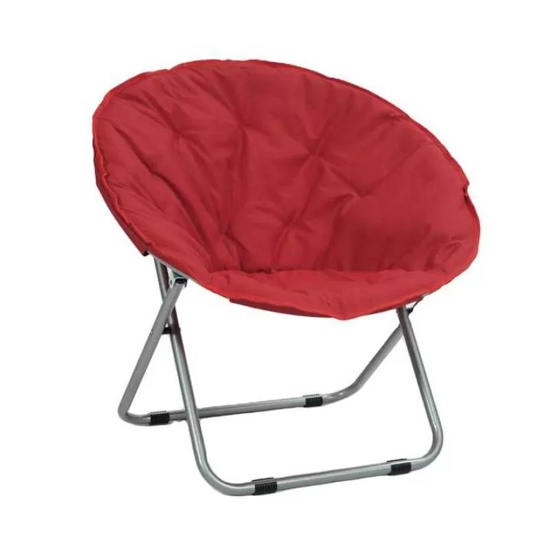 Comfortable Lazy Sofa Customized logo Portable Round Lounge Saucer Recliner Padded Camping Chair Folding Moon Chair