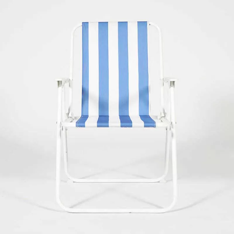 Portable Stripe Color Outdoor Metal Lightweight Beach Folding Lounge Chair