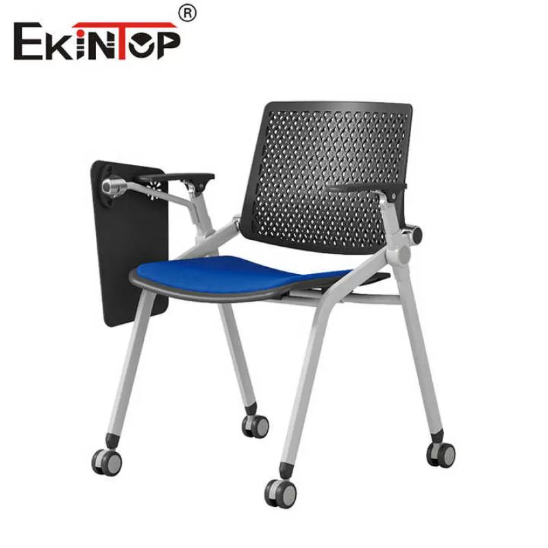 Plastic Foldable Stacking Student Office Chair Fabric Conference Training Meeting School Chair with Writing Pad Table
