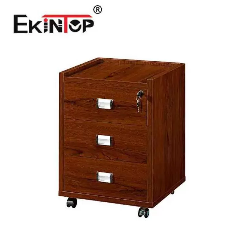 Ekintop Bedroom Furniture Type and Modern Appearance Walnut Color 3 Drawers Wooden Cabinets