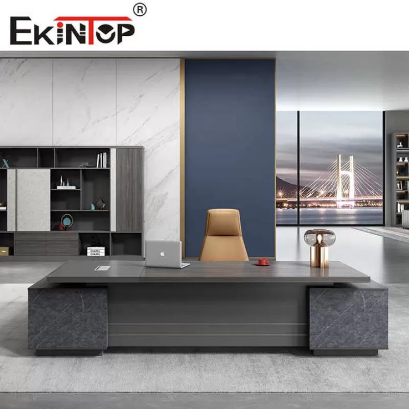 Ekintop Luxury Office Furniture Modern Mdf Executive l Shaped Ceo Office Table