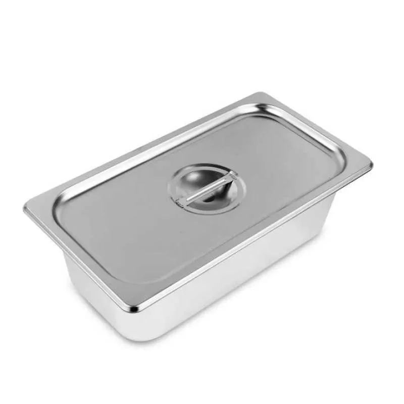 Lower Price American Style Various Sizes Stainless Steel GN Pan Milk Tea Shop/Hotel/Restaurant Commercial Gastronorm Containers