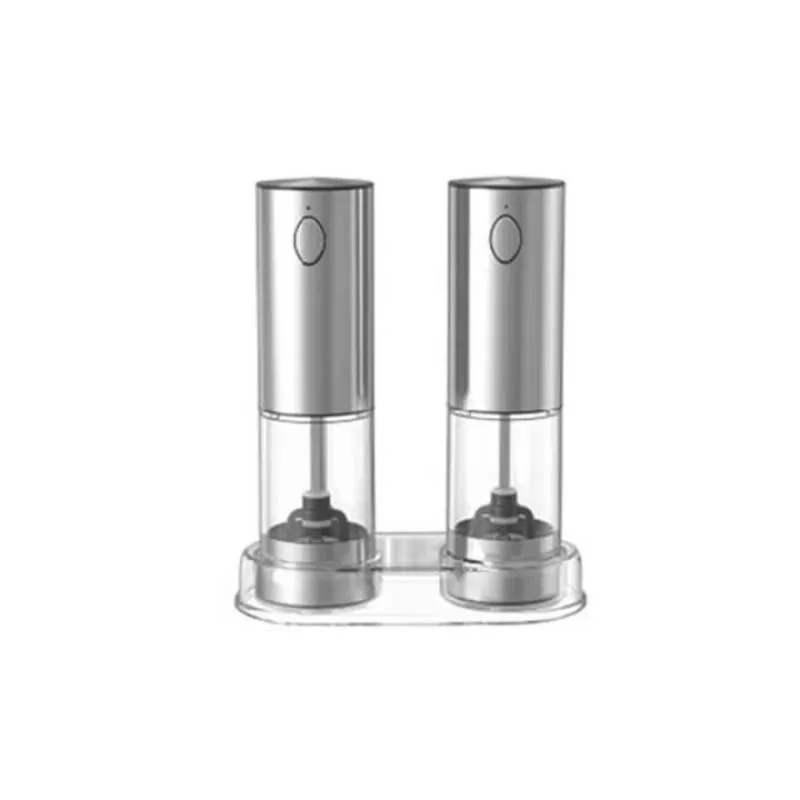 Wholesale Household Rechargeable Electric Salt and Pepper Grinder Mini Spice Grinder With Plastic Base and LED Light