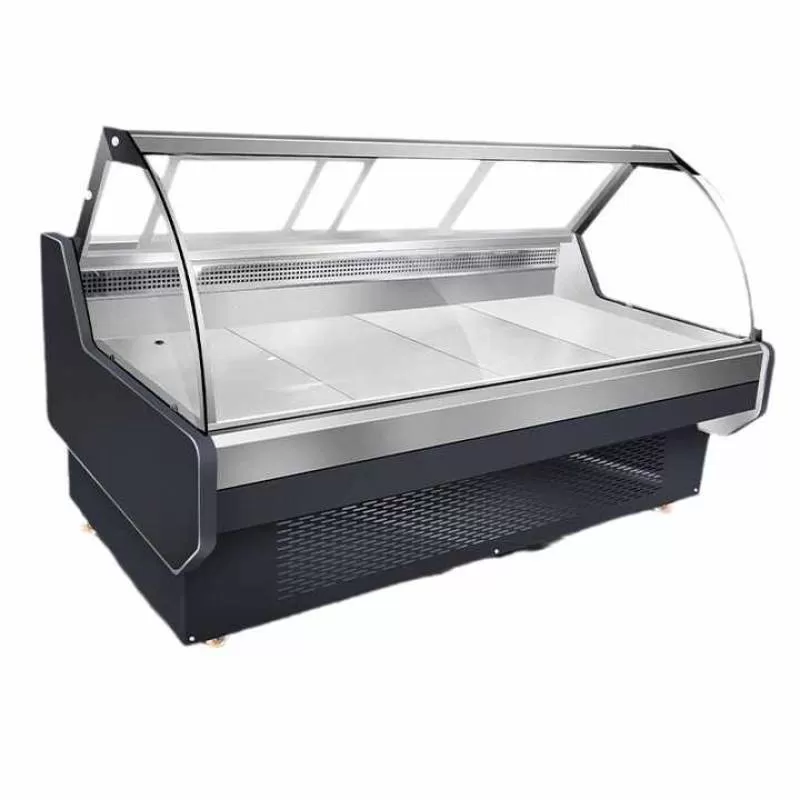 Brown Supermarket Fresh Meat Refrigerator Glass Door Refrigerating showcase Upright Display Freezer for Butcher