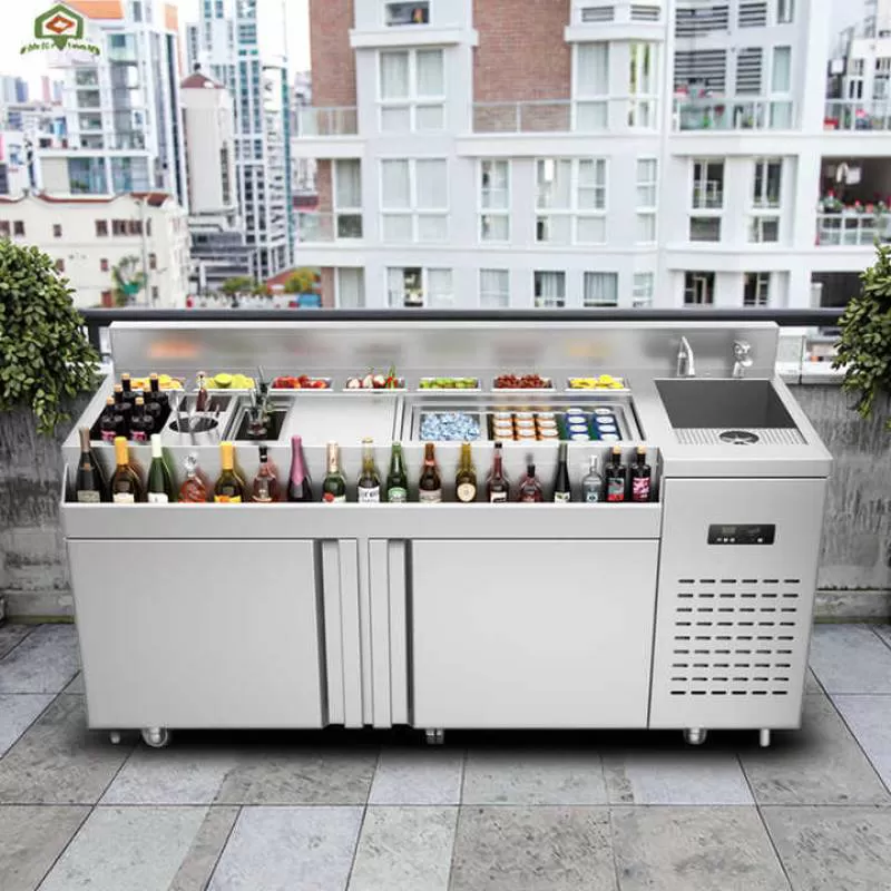 High Quality Commercial Bar Equipment Stainless Steel Cocktail Station Hotel Supplies Portable Mixed Drink Working Bar Counter