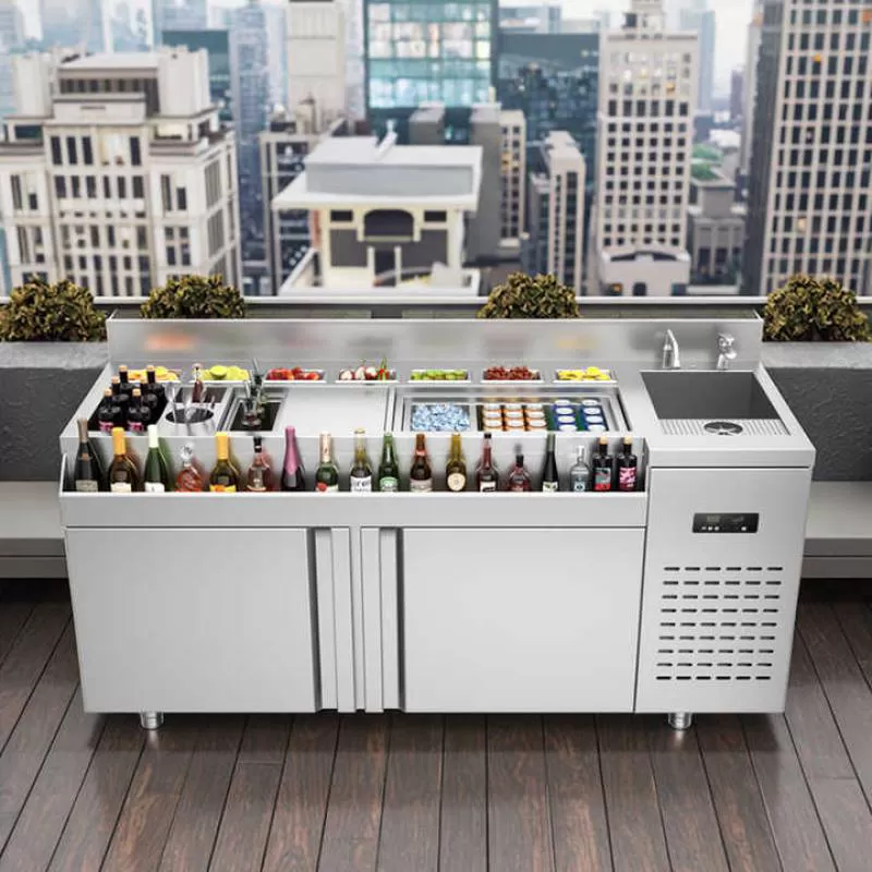 Modern Style Popular Stainless Steel Bar Station Commercial Bar Equipment Nightclub Portable Bartender Cocktail Station