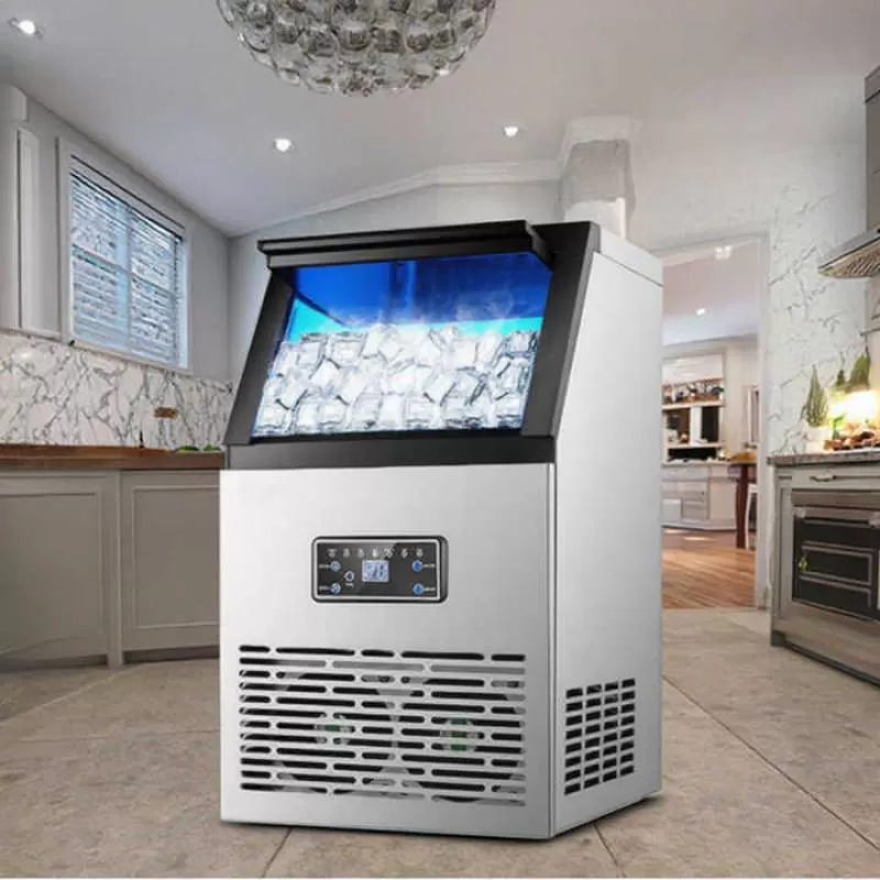 Recessed Stainless Steel Commercial Ice Maker Commercial Ice Making Machine for Milk Tea Store Coffee Shop Mini Ice Maker
