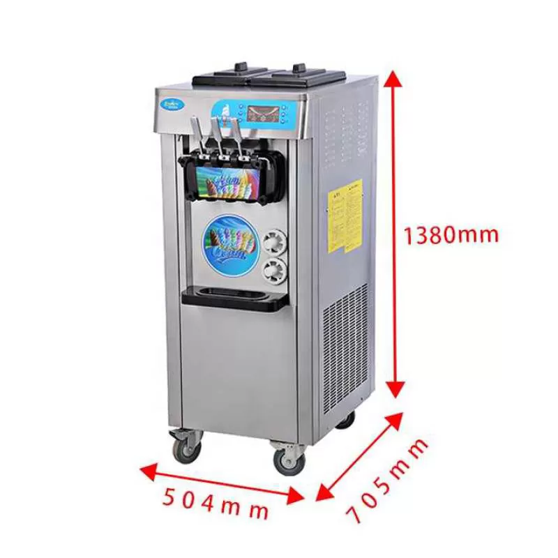 Commercial Electric Automatic Italian Compressor Ice Cream Maker 220V New Easy Operate Frozen Fruit Soft Serve Ice Cream Syrup