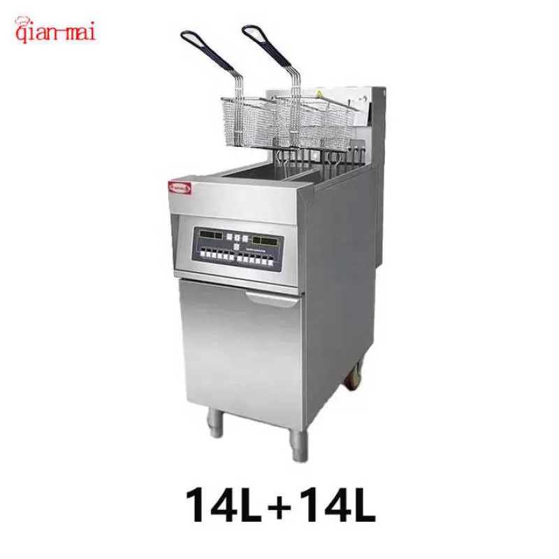 Commercial EF-28L 15L+15L Korean Cheese Hot Dog  Industrial Potato Deep Fryer Machine