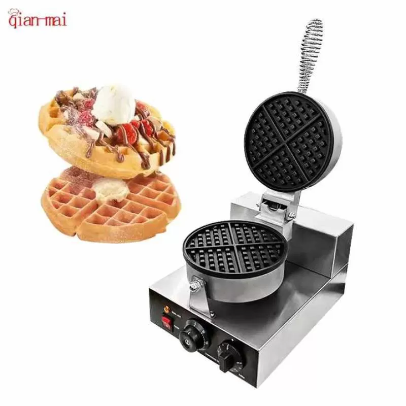 Cast Aluminium Non-Stick Round Bubble Waffle Maker Machine / Panini Pancake Waffle Maker Commercial Belgian Round Waffle Maker