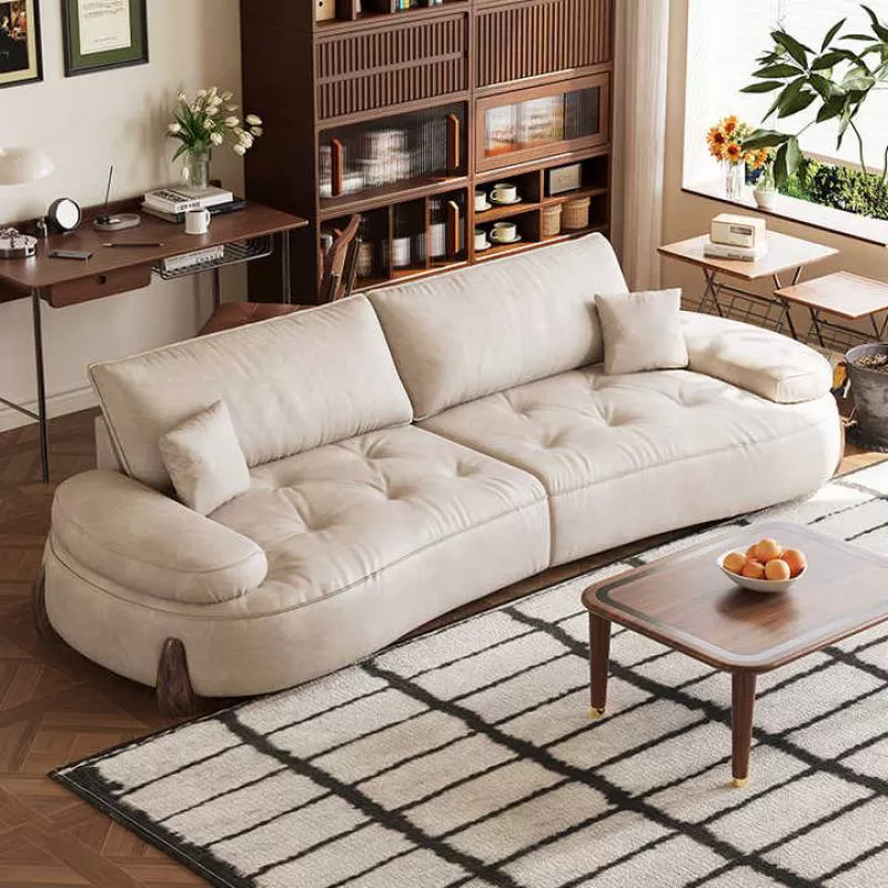 New Design Classical Light Luxury Leather Sofa High End Living Room Furniture Retro Couch for Home Soft Italian Corner Sofa