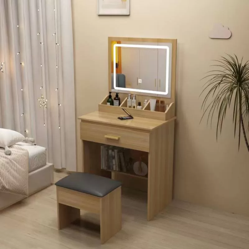 Cheap Popular Designs Makeup Vanity Dressing Set with Lights Modern Small Dresser with Mirror and Chair for Bedroom