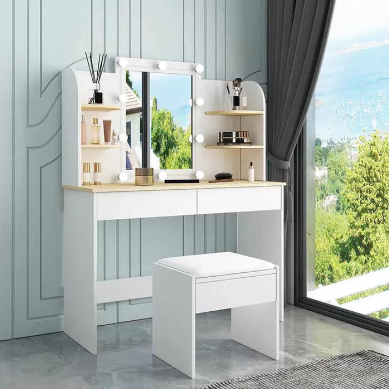 Wholesale High Quality Dresser MDF Dressing Makeup Vanity Table With Mirror White Dressing Table for Bedroom
