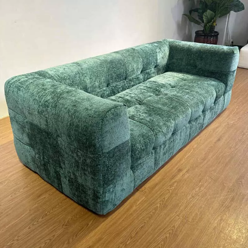 Hot Sale Compression Sofa Cream Style White Cloud Sofa Modern Design Foam Sofa in a Box Three Seater Compressed Couch for Home