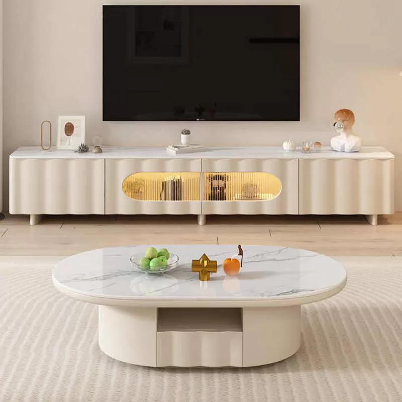 Latest Design Style TV Stands Modern Luxury Furniture Nordic TV Cabinet TV Stand and Coffee Table Set for Living Room