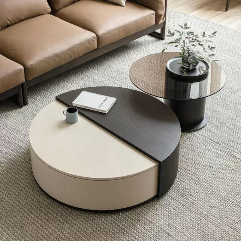 Minimalism Design Solid Wood Coffee Table New Design Rotatable Modern Coffee Table Set with Hidden Storage
