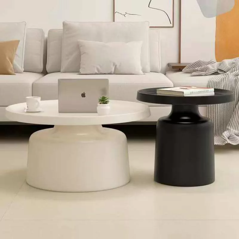 2024 Nordic Cream Style Round Coffee Table Set Side Table Simple Modern Design Coffee Table for Living Room Furniture