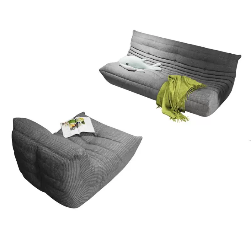Light Gray Corduroy Fabric Contemporary Lounge Leisure Sofa Chair Lazy Reading Single Sofa Chair with Armrests Upholstered