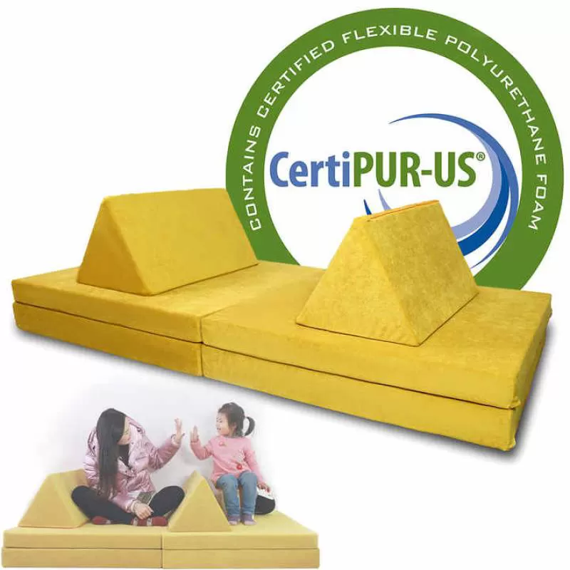 Baby Friendly Custom 6pcs Children Sofa Independent Modular Sofa Fun Game Couch With Various Shapes for Building Blocks Toy