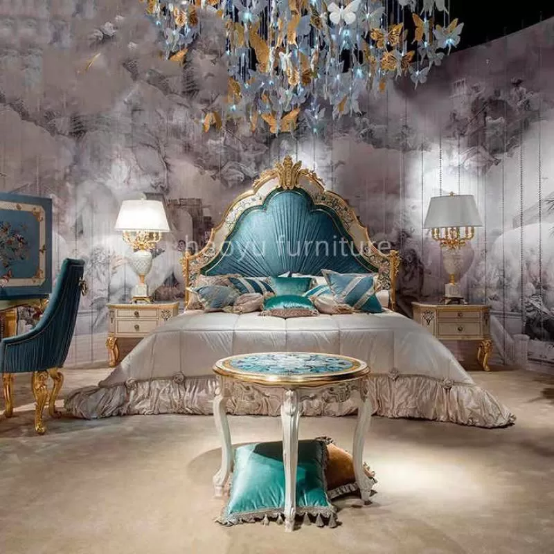 Classic King Size Bedroom Set European Style Hot Sell Royal Luxury Bedroom Furniture