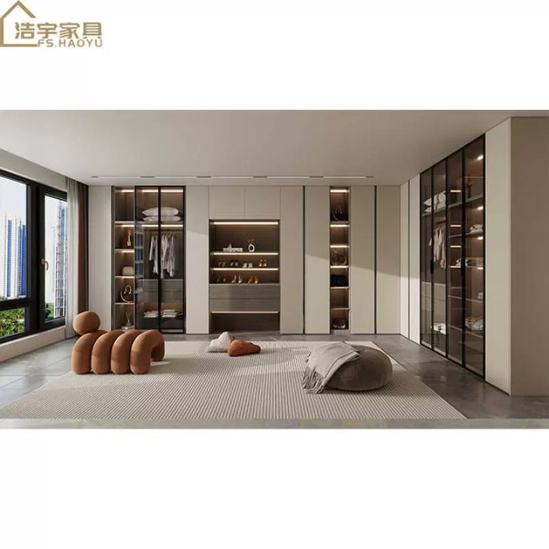 Customized Double Color Wardrobe Design Furniture Bedroom Closet Organizer Wardrobe Clothes Storage Shelves