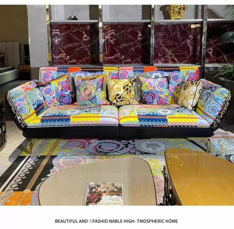 Black and Gold  Arabic Majlis Sofa Living Room Furniture Dubai Style Sofa Louis 14 Three Seat Best Quality Sofa Set for Home