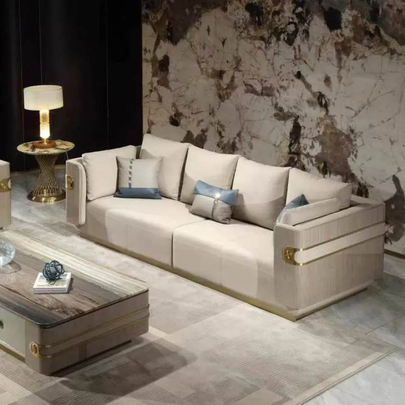 Aesthetic Wood Living Room Sofa Design Modern Luxury High Quality Genuine Leather Sofas for Home Furniture Living Room Modern