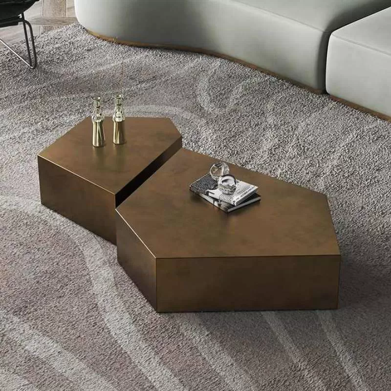 Living Room Furniture Sets Metal Center Coffee Tables with Drawer Modern Luxury Glass Coffee Table and Tv Stand