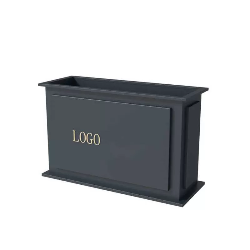 Outdoor Iron Planter Box Rectangular Creative Flower Groove Commercial Street Partition Outer Place Flower Pots Planting Box