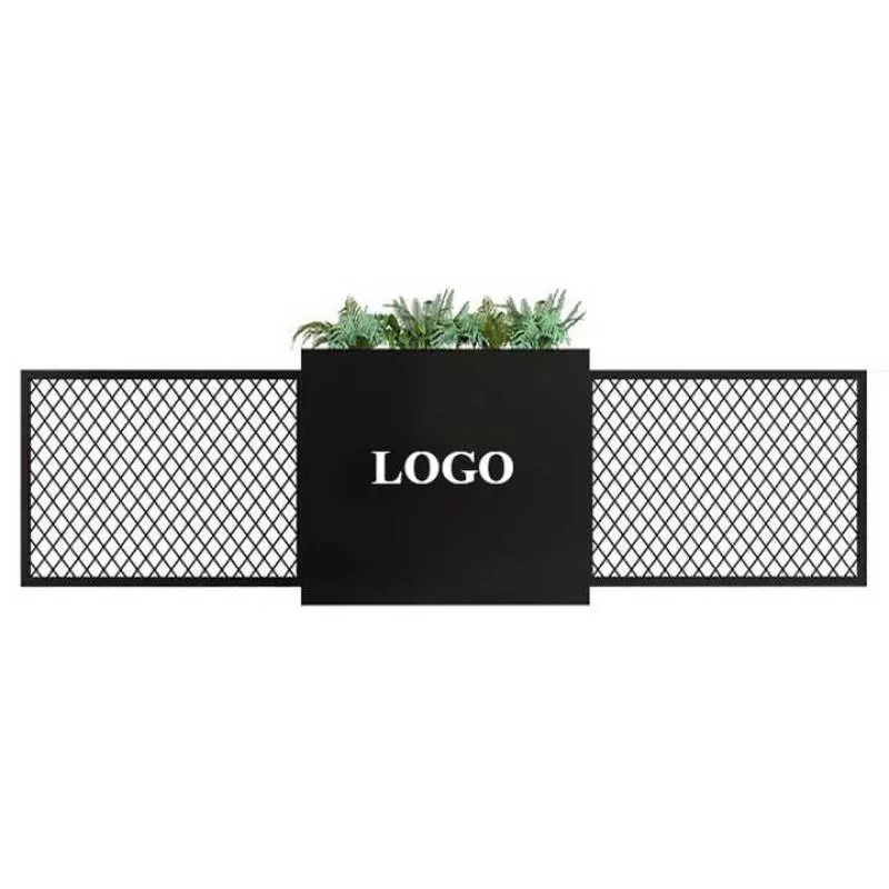 Wholesale Cheap Price Rectangular Planter Box Large Indoor Decorative Outdoor Flower Pots Flower Planter with Fence