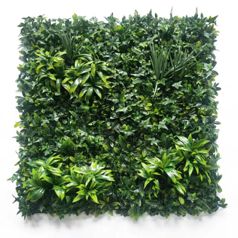 Fake Decorative Artificial Grass Panel System Grass Fence Artificial Hedge 3D Foliage Green Wall Panels
