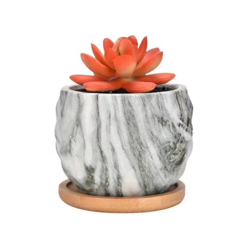 Ink Effect Water Transfer Pineapple Planter Succulent Plant Pots Ceramic Flower Pot Wholesale