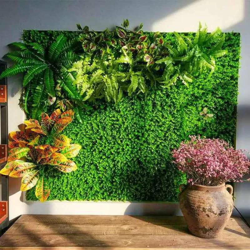 1M Panel Fake Artificial Plastic Foliage Hedges Grass Plant Outdoor Green Roll Boxwood Panels Wall