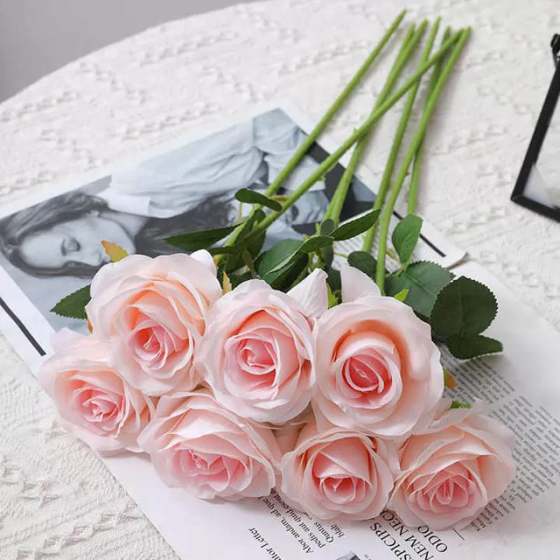 2024 New Arrival Simulation Flowers Fake Rose Bouquet Silk Flowers Arrangement Flower for Home Decoration
