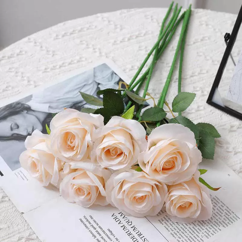 Crushed Ice Blue Fake Rose Bouquet Arrangement Flower Arrangement Wedding Photography Flowers Living Room Decorative Flowers