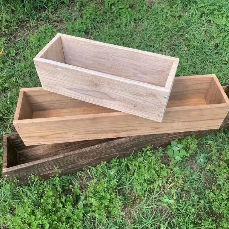 Rustic Farmhouse Unfinished Wood Indoor Planter Box Home Decor Flower Pot Wood Box for Planters