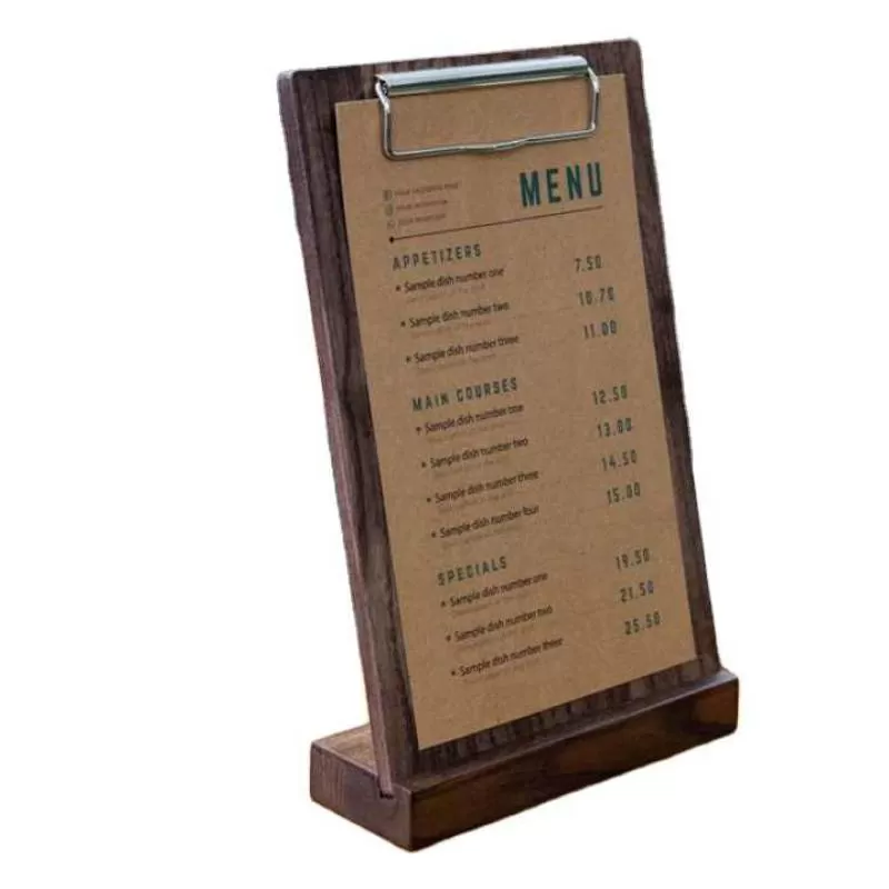Restaurant Table Tents Menu Board Wood Table Stand Menu Holder Wooden Sign Holder Menu Covers Wedding Signs Clip Board