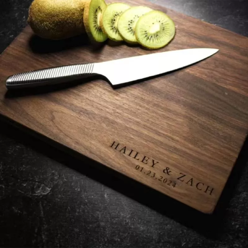 Bamboo Wood Cutting Board Personalized Cutting Board Floral Engagement Gift for Couple Personalized Charcuterie Board