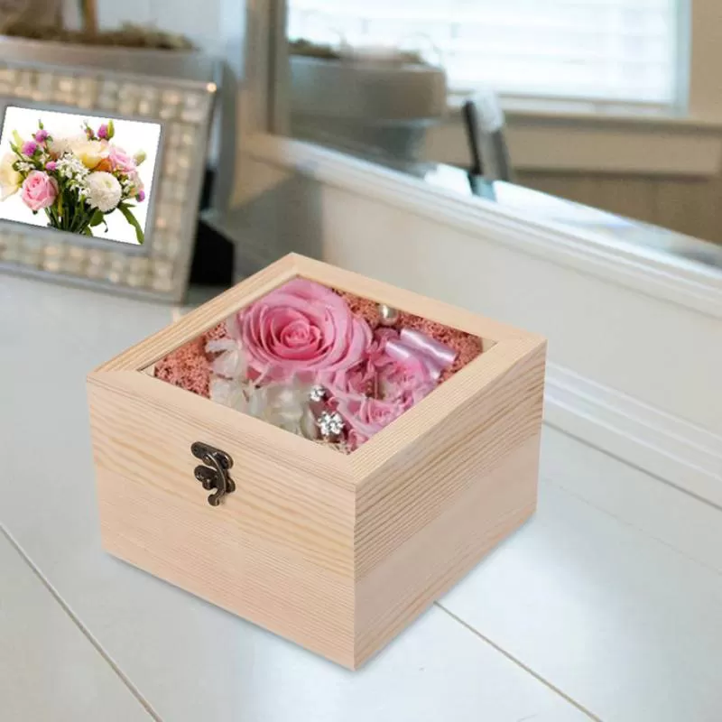 JUNJI Personalized Wooden Gift Box for Wood Crafts Wooden Boxes Wall Signs Bridesmaid Wedding Gift Jewellery Box