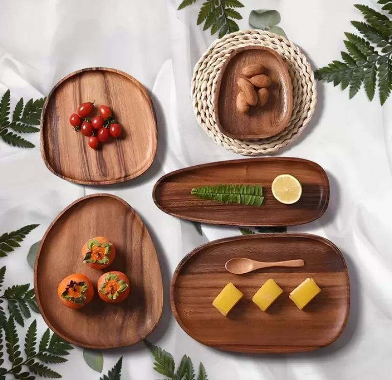 Irregular Wooden Dishes Natural Wood Plates Exceptional Dinner Tableware Home Decor Rustic Plates Wooden Food Tray Holzplatte