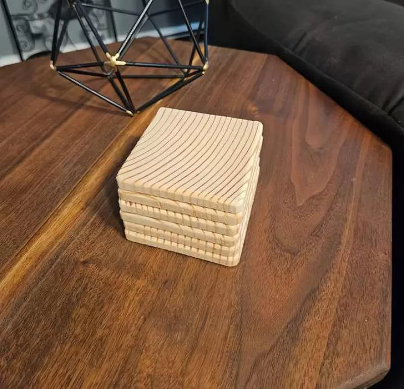 Fashionable Simple Wedding Gift Personalized Coasters Set Custom Wood Engraved Anniversary Gift for Her Engagement Bridal Gifts