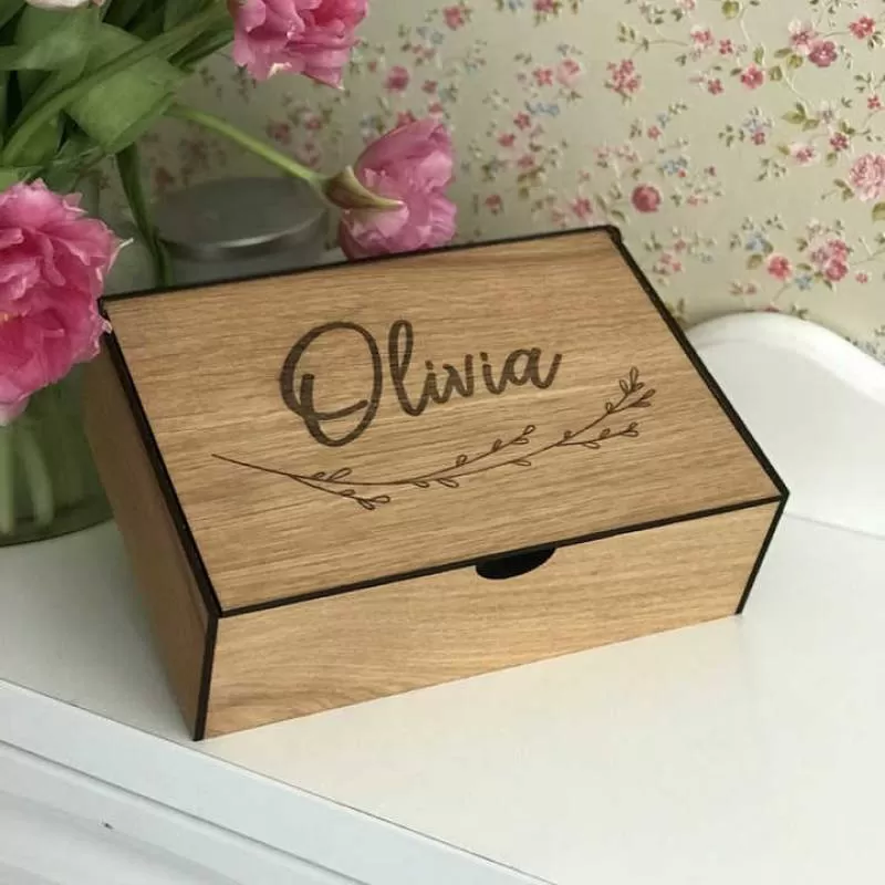 Wooden Box with Personalized Engraved Wood Anniversary Gift Box Personalized Text  Custom Personalized Bulk Wholesale Gift
