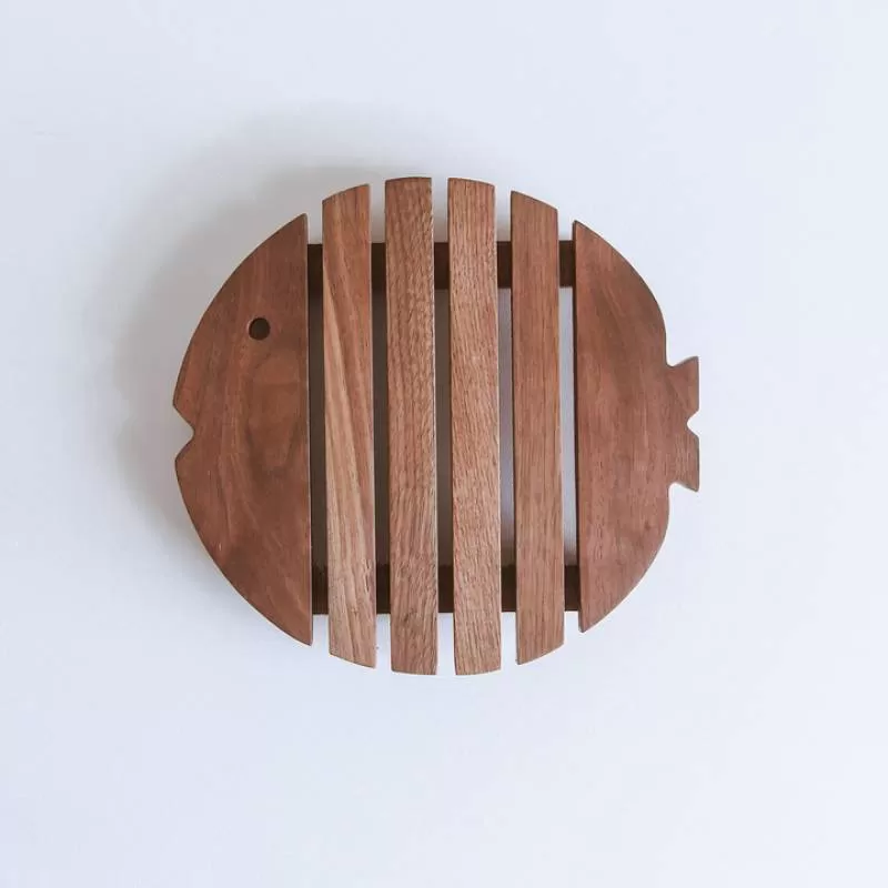 Large Lightweight American Minimalist Wooden Cute Little Fish Placemat Sustainable Pad Table Home Use Heated Free Flexible