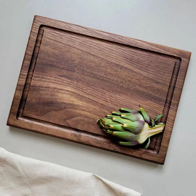 Black Walnut Wood Chopping Board Set Eco-friendly Kitchenware with Square and Patterns for Outdoor Camping and Weddings
