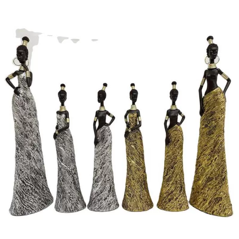 African Folk Art Resin Statues and Dolls Polyresin Indoor Home Decorations Fruit Style for Modern Living