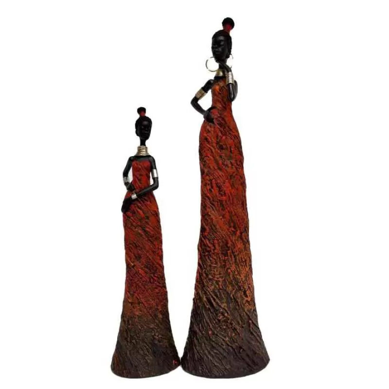 Wholesale Polyresin African Ladies Figurine Handmade Cultural Art Decor