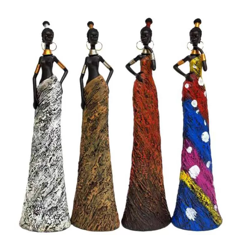 High-Quality Polyresin African Ladies Figurines OEM/ODM Available