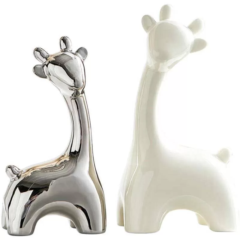 Animal Card Statue Modern Simple Art Ceramic Crafts Tabletop Decoration Gift