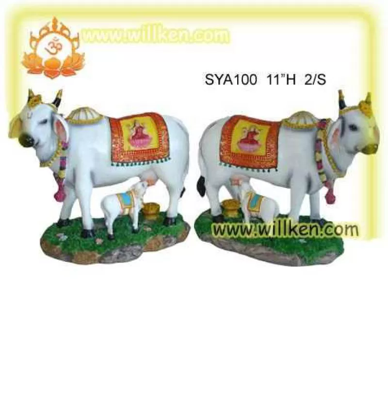 Nandi Cow Statues Resin Indian God for Diwali