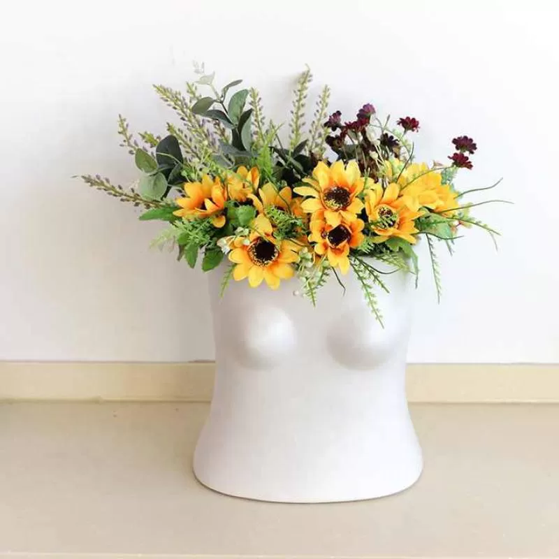 Ceramic Body Shaped Vase for Floor and for Table Top